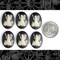 Black and White Queen Fairy Cameos 24mm x 18mm Cameos - Set of Six - CAM123